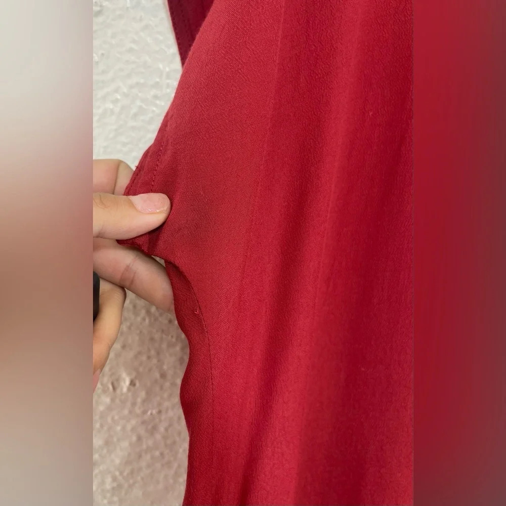 Madewell Bicoastal Tunic Dress Crimson Red Women’s Size Medium Oversized Relaxed - Picture 6 of 16